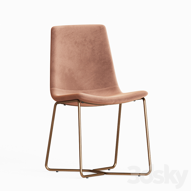 Slope Upholstered Dining Chair 3DS Max - thumbnail 2