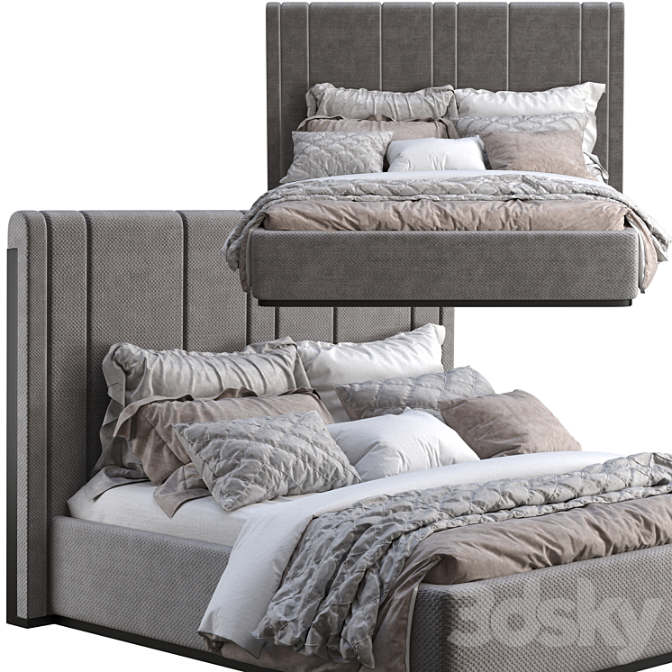Bed one mebel noir 3DS Max - thumbnail 2