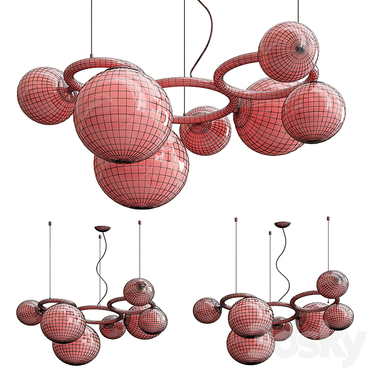 Puppet Ring Chandelier by Vistosi 3DS Max - thumbnail 2