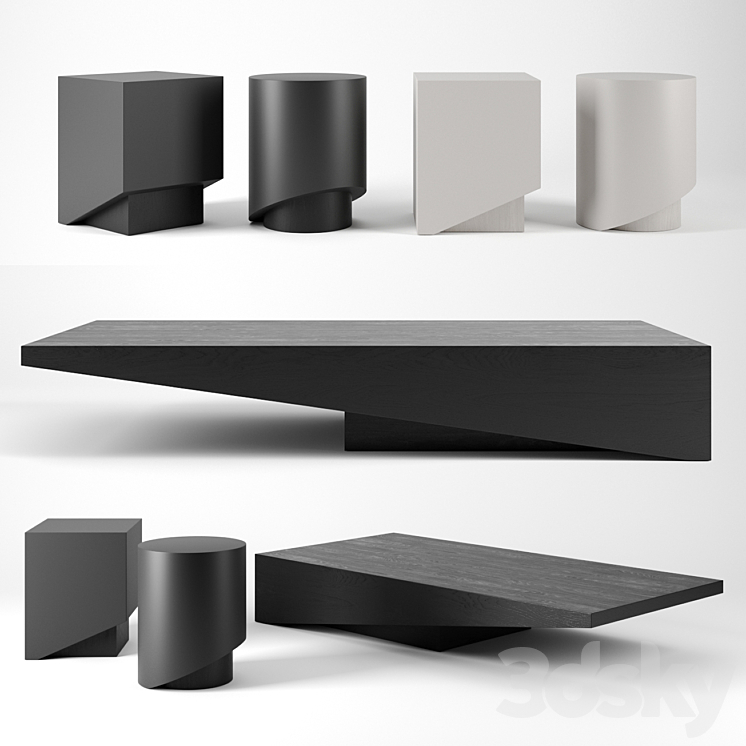 KOBE coffee tables by Piet Boon 3DS Max - thumbnail 1