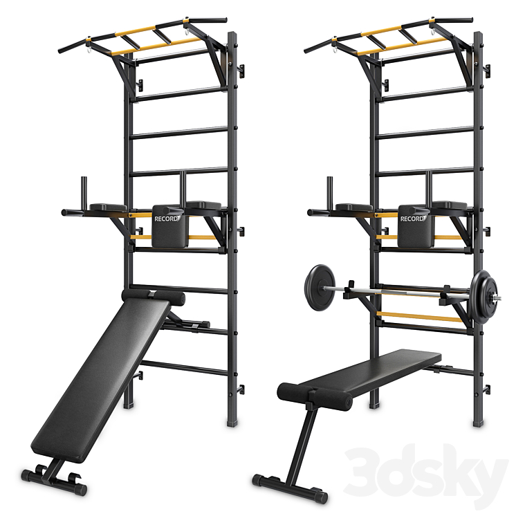Record wall bars set 3D Model