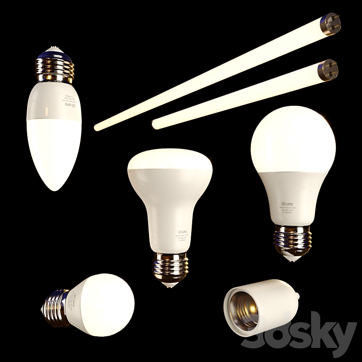 Led Lamps Set 3D Model