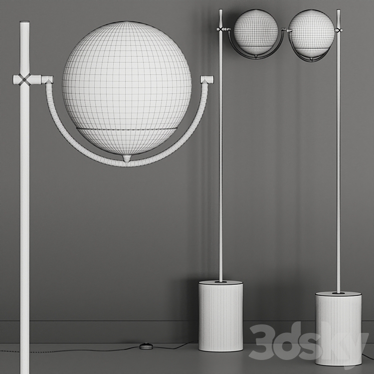 Crate and Barrel Rondure Globe Floor Lamp 3DS Max - thumbnail 2