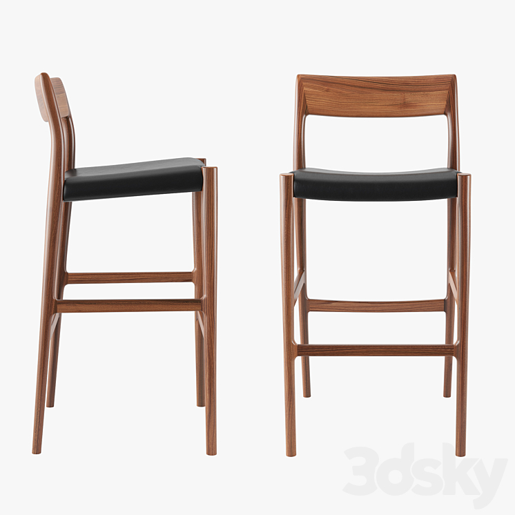 Moller Model 77B bar stool 3D Model