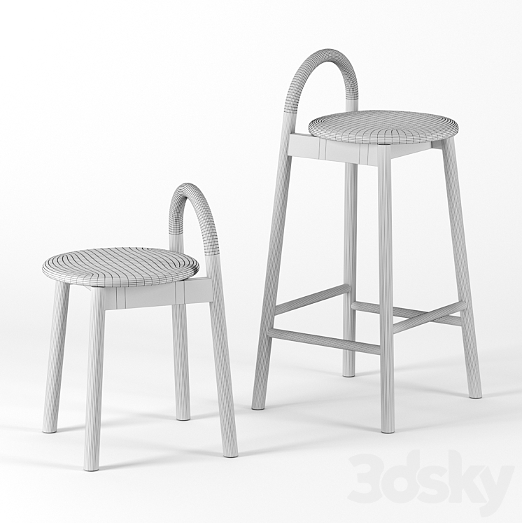Bobby stools by Designb them 3D Model