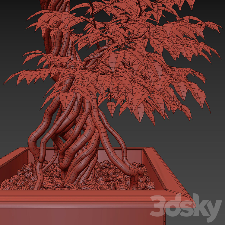 Large artificial tree Fruticosa 3DS Max - thumbnail 2