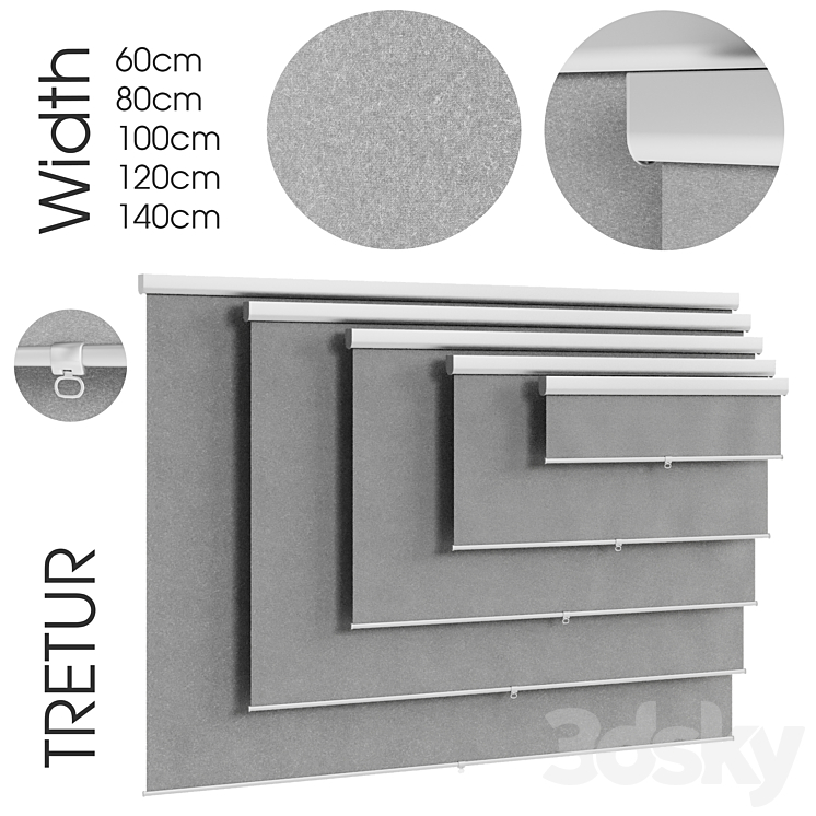 TRETUR. Ikea block-out roller blind 3DS Max - thumbnail 1