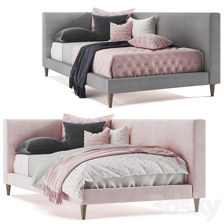 Pottery Barn corner timo bed 3DS Max - thumbnail 2