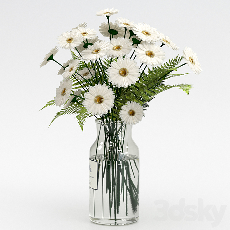 Bouquet with camomiles. 3D Model