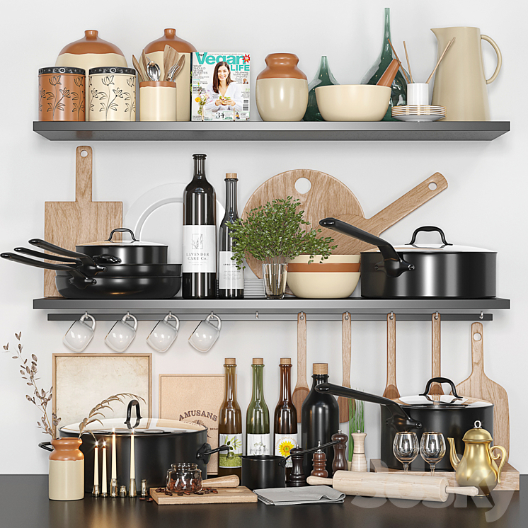 3DS MAX Kitchen Set Accessories 3DS Max