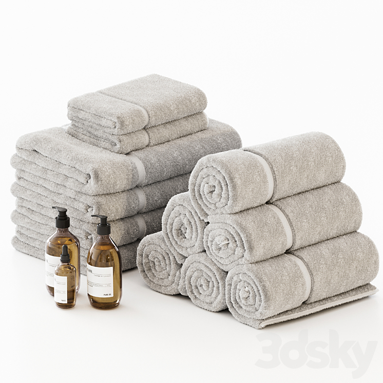 [3DSKY] Towels_04 3D Model NEW UPDATE 2023
