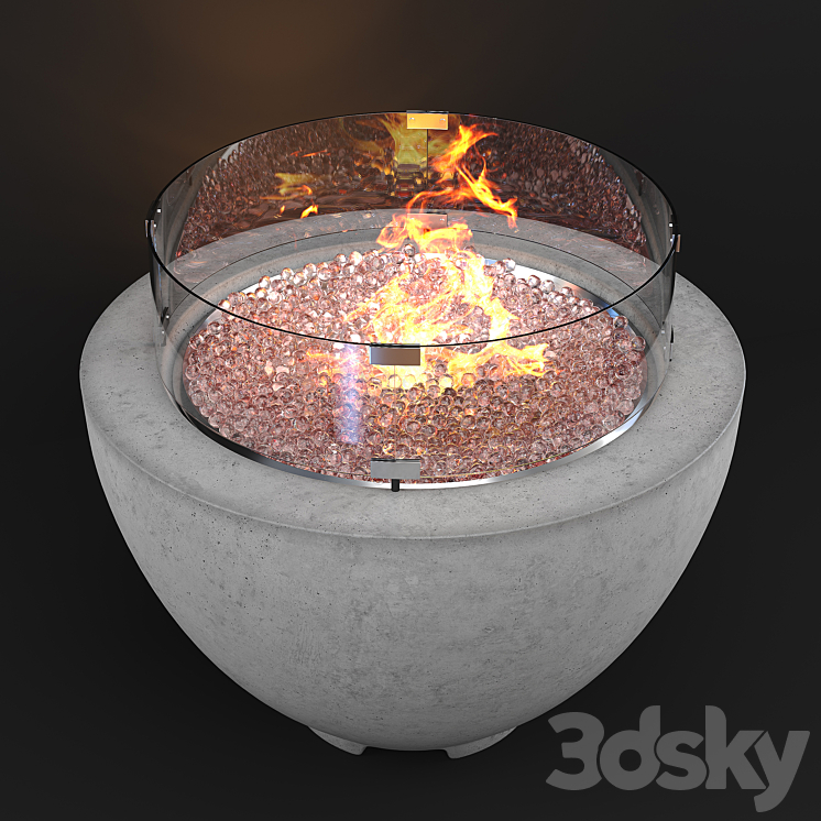Wyfair - Cove Concrete Propane Natural Gas Fire Pit 3D Model