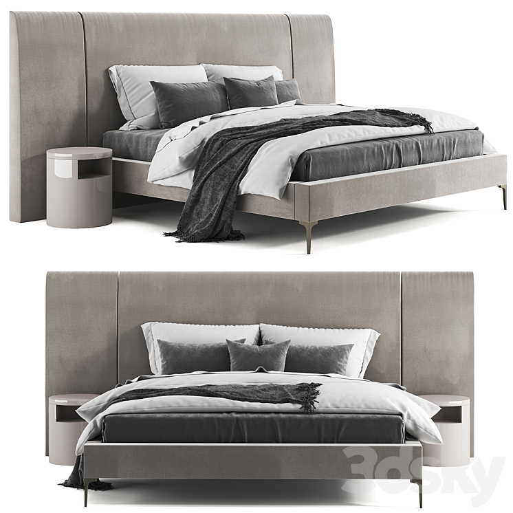 West Elm Andes Wide Bed 3DS Max - thumbnail 1