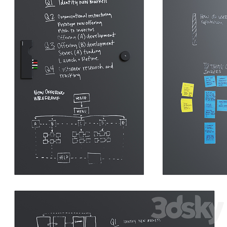PolyVision - BlackBoard Sans Serif Flow 3D Model