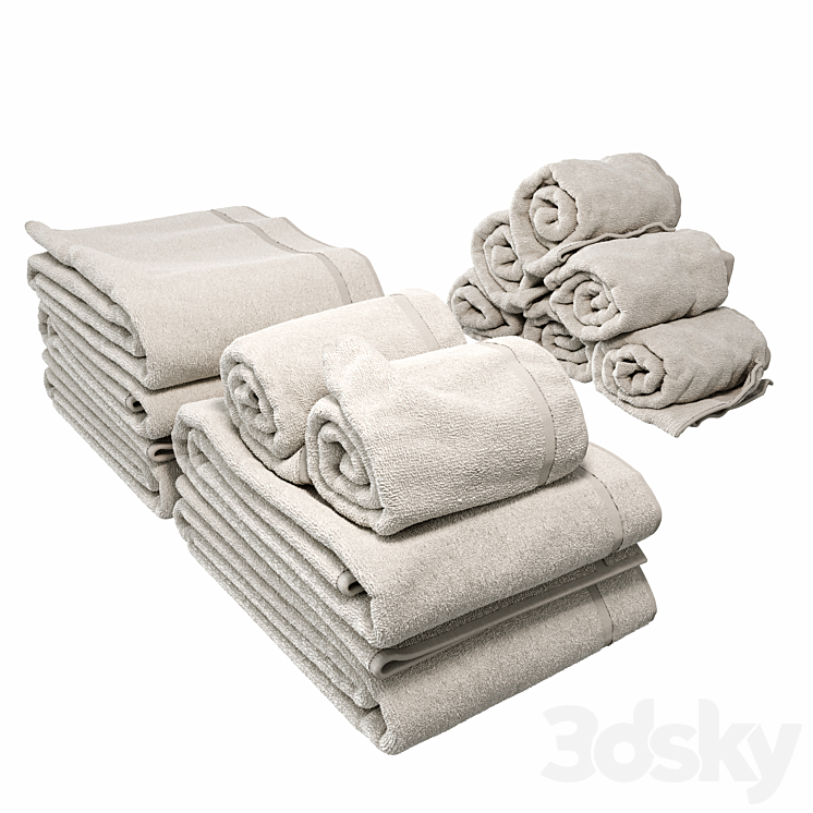 Blomus towel set with holder 3DS Max - thumbnail 2