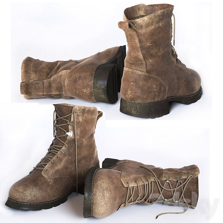 Frayed boots 3D Model