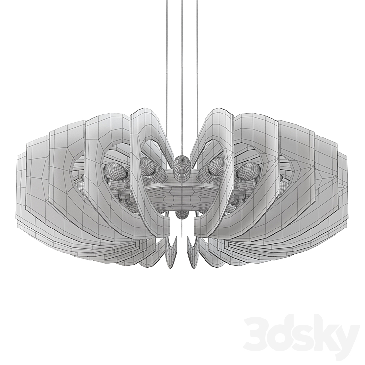 Stunning chandelier in colored class 3D Model Free