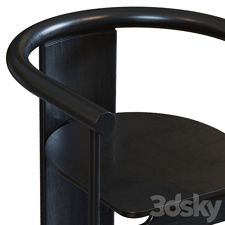 Contemporary Chair Black 3DS Max - thumbnail 2
