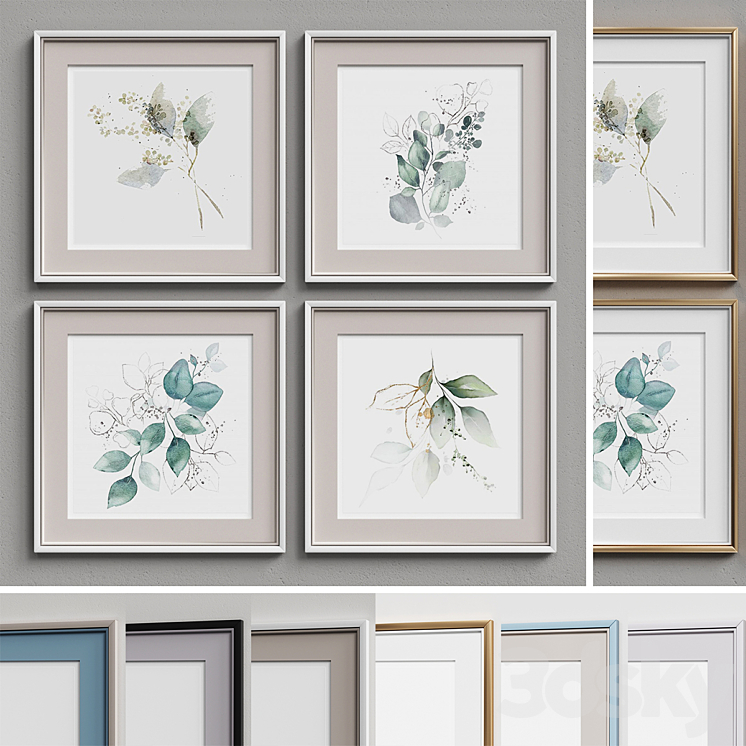 Nice Picture Frames Set 163 Frame 3D model