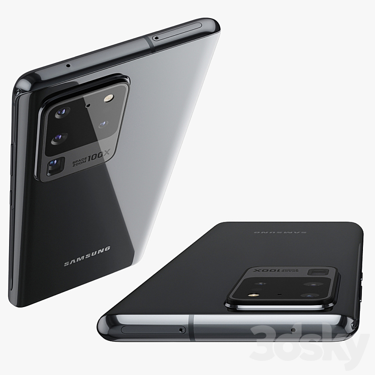 Samsung Galaxy 20 Ultra 5G Cosmic Black 3D Model