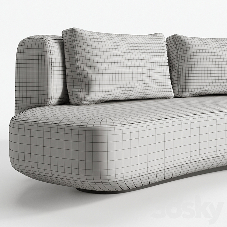 Audrey sofa 270 by Gallotti Radice 3DS Max - thumbnail 2