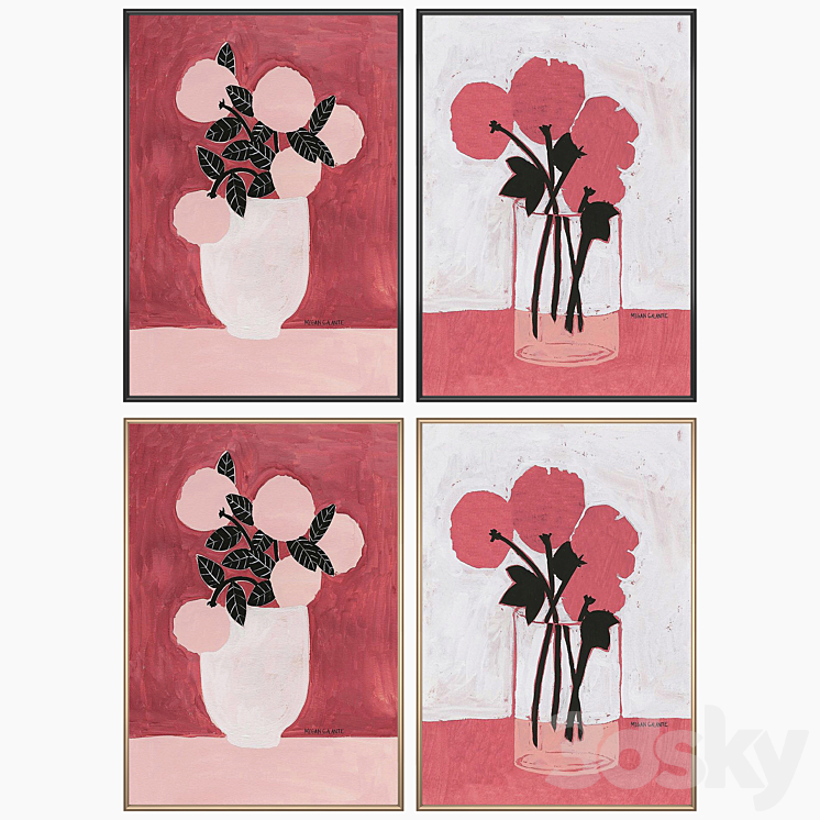 Set of wall paintings No 1799 3D Model