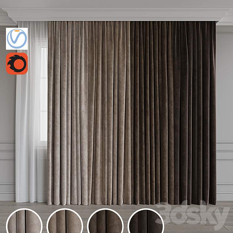 Set of curtains 66 3DS Max - thumbnail 1