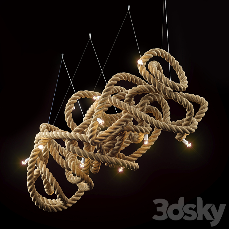 Rope chandelier 3D Model