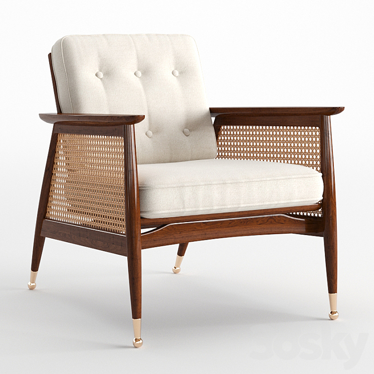 Caned clearance accent chair