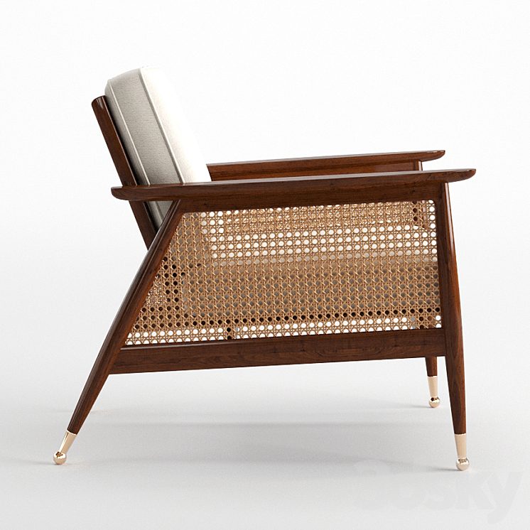 Nadia Caned Accent Chair Arm chair 3D model