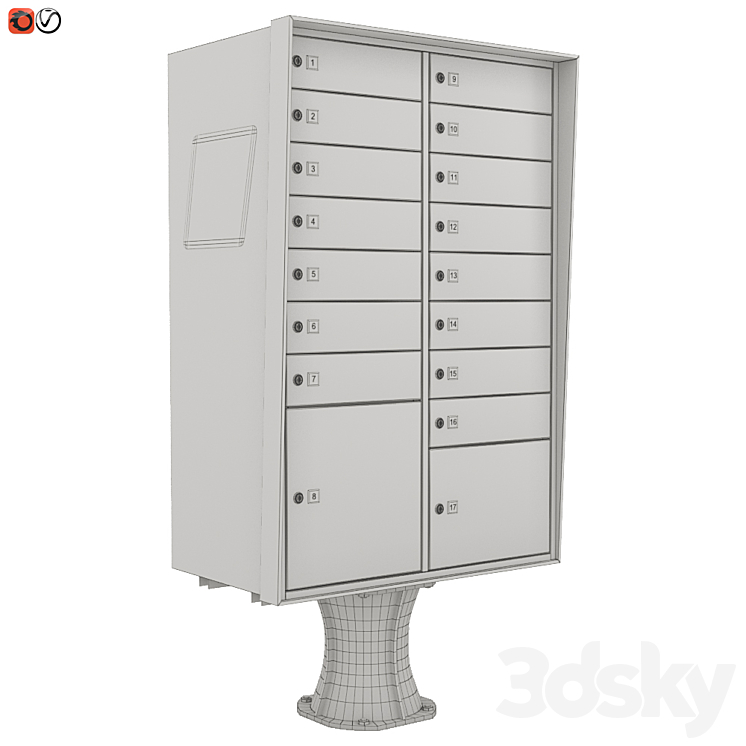 Floor mailbox USPS 3D Model