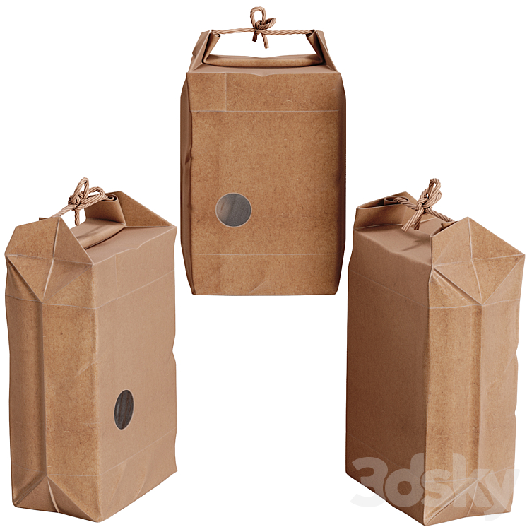 Kraft paper bag 3D Model