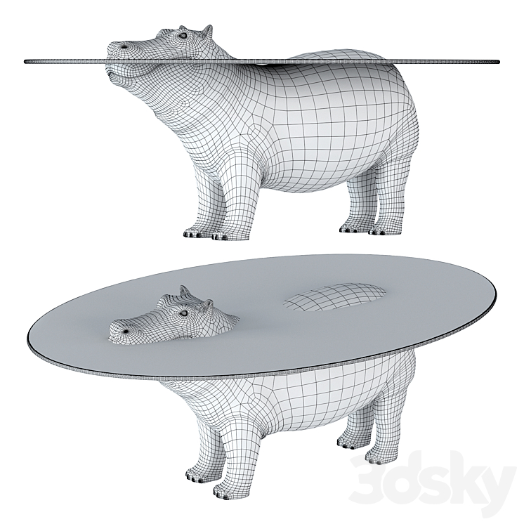 Hippo Table 01 3DS Max - thumbnail 2
