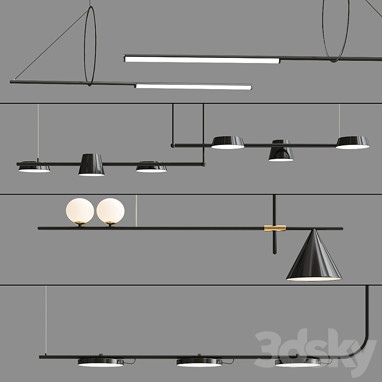 Pendant Lamp Collection 01 3D Model
