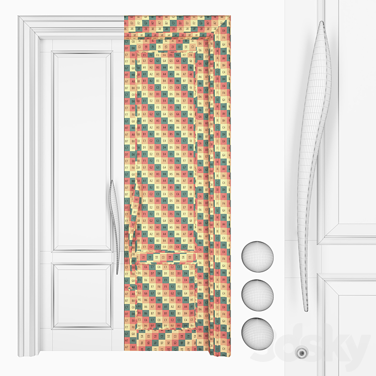 Door Set Elmes Archism T1243 3D Model