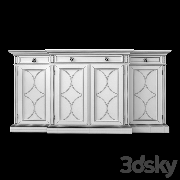 Wooden console 3D Model