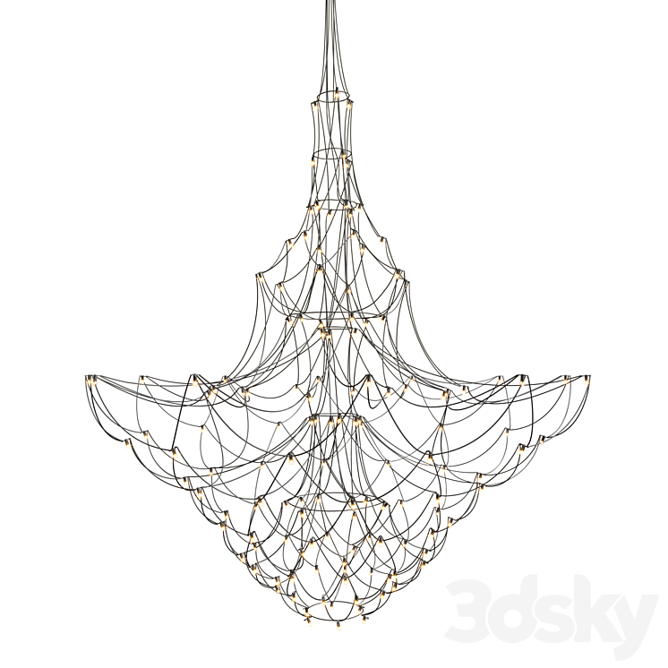 Baxter q2 suspension chandelier Pendant light 3D model