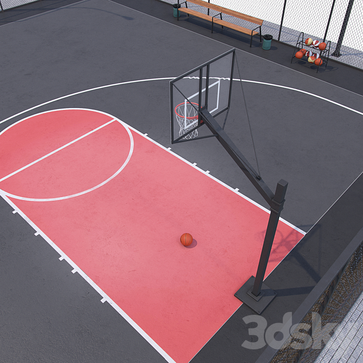 Basketball field 3D Model