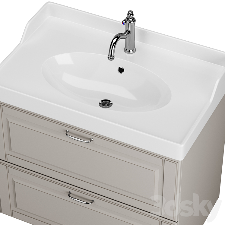 Cabinet GODMORGON + Sink RETTVIKEN by IKEA 3DS Max - thumbnail 2