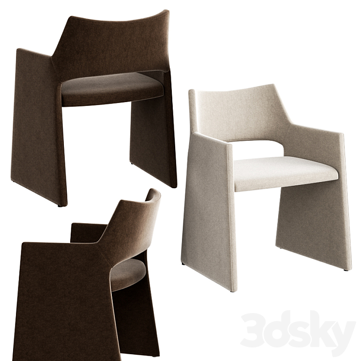 Cb2 Foley Dining Chair 3DS Max Model - thumbnail 1