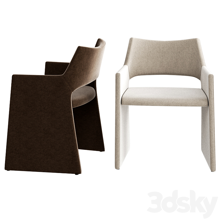 Cb2 Foley Dining Chair 3DS Max Model - thumbnail 2