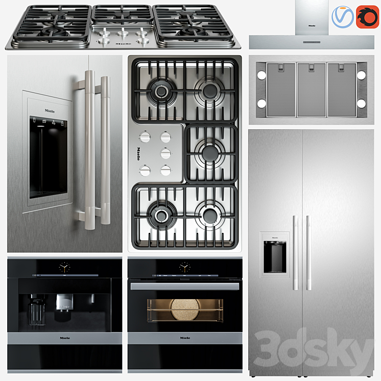 miele appliance collection 3DS Max - thumbnail 1