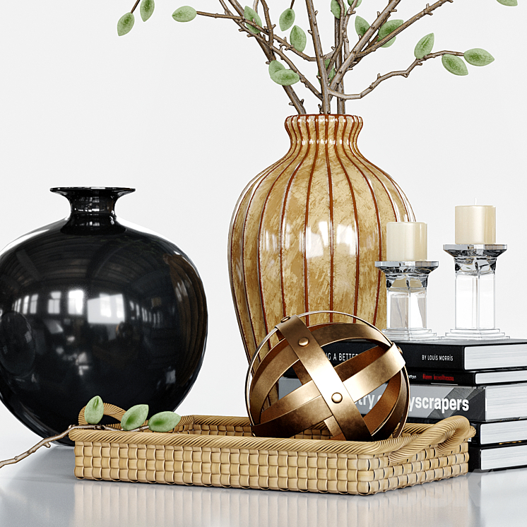 Decor Set with green almonds 3DS Max - thumbnail 2