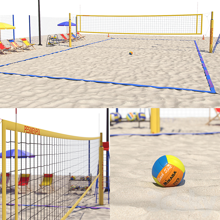 Beach volleyball 3D Model