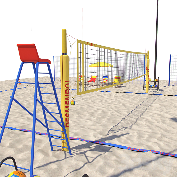 Beach volleyball 3D Model