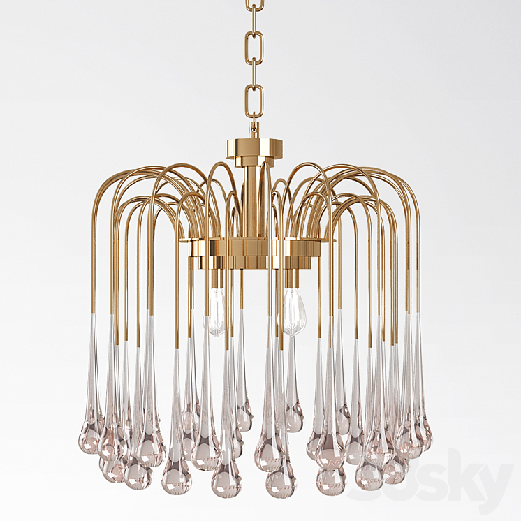 Beveled Murano Glass Teardrop Chandelier 3DS Max - thumbnail 1