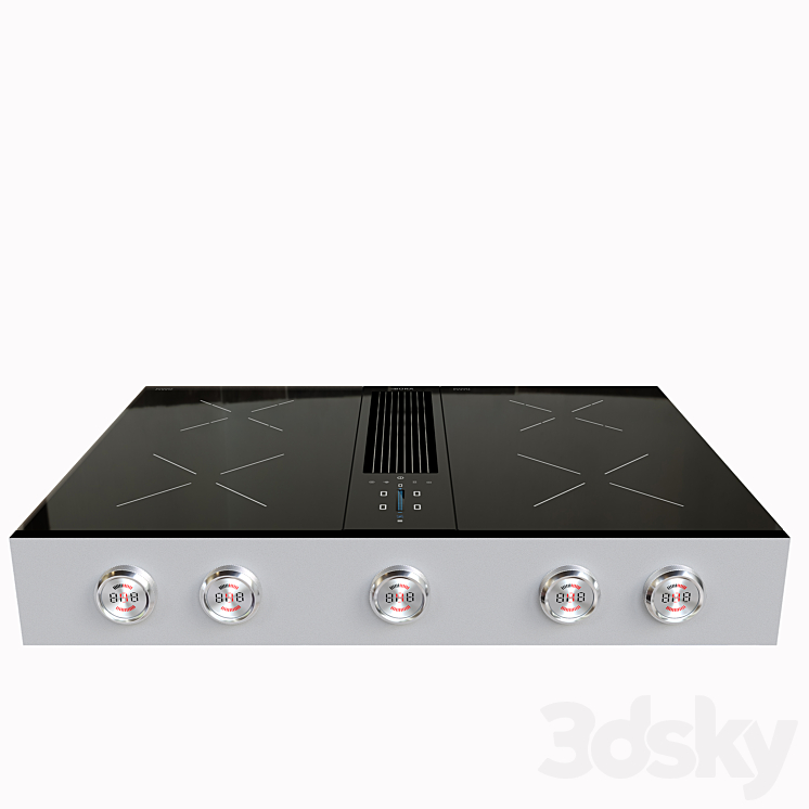 BORA Pro cooktop with integrated cooker hood 3DS Max - thumbnail 2