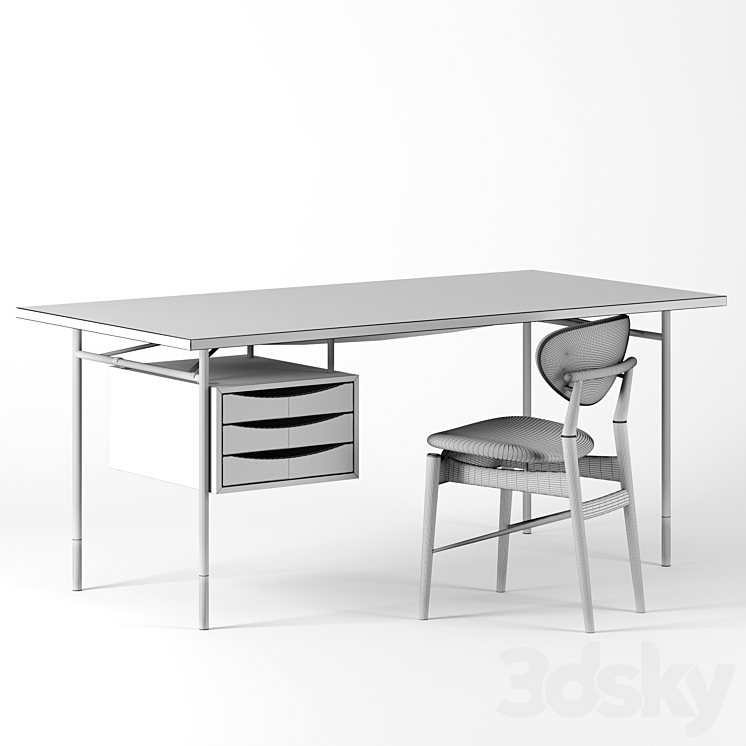 Nyhavn Desk by Finn Juhl 3DS Max - thumbnail 2