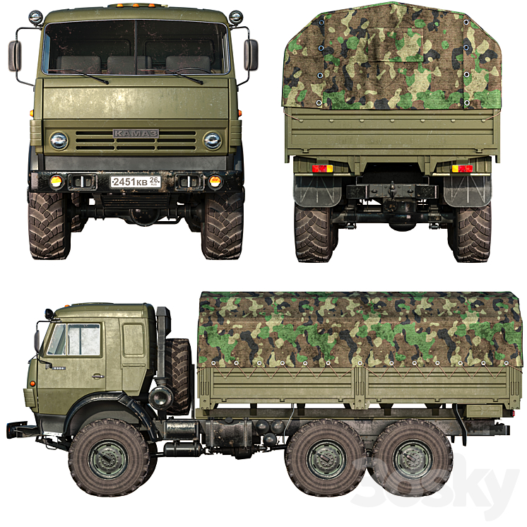 Kamaz 5350 3D Model