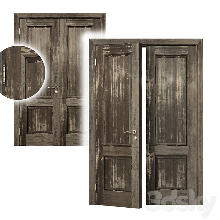 Double door vintage classic 3D Model
